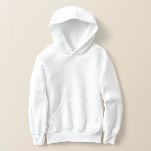 Plain White Kids-Sized Hoodie (Laydown)