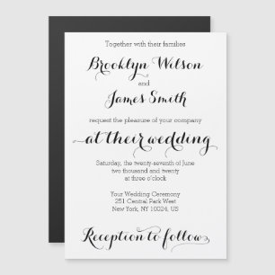 Plain White Magnet Wedding Invitations