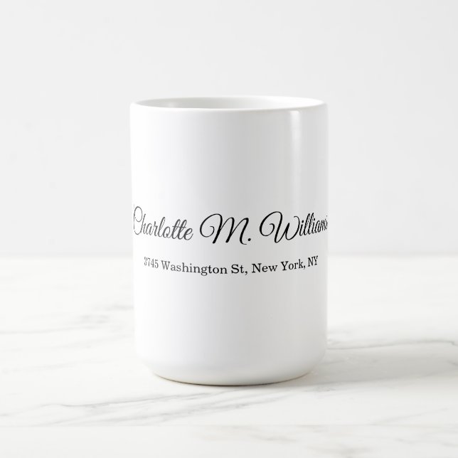 Plain White Minimalist Professional Modern Coffee Mug (Center)