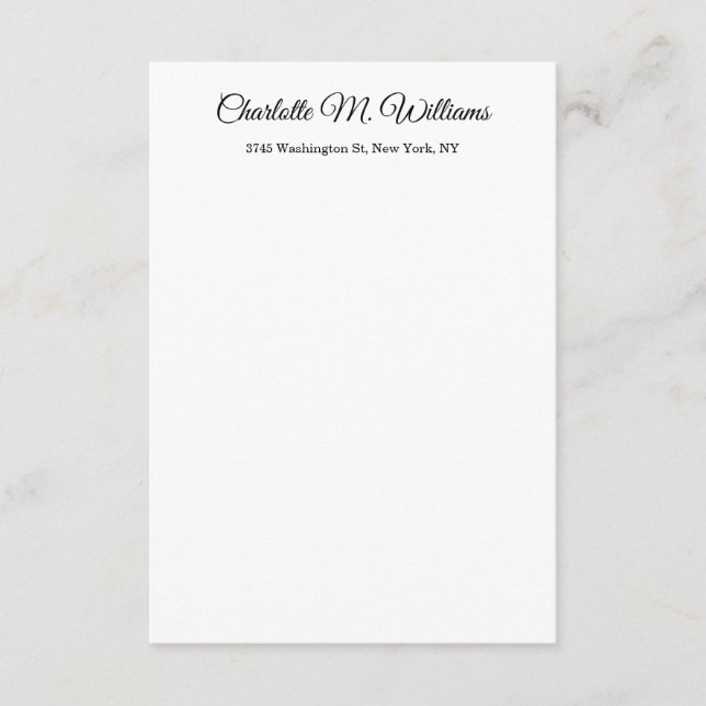 Plain White Minimalist Professional Modern Enclosure Card (Front)