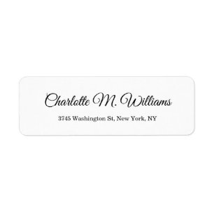 Plain White Minimalist Professional Modern Label