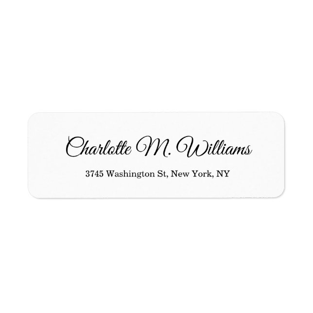 Plain White Minimalist Professional Modern Label (Front)