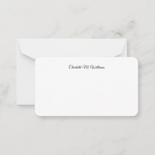 Plain White Minimalist Professional Modern Note Card