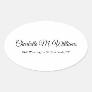 Plain White Minimalist Professional Modern Oval Sticker