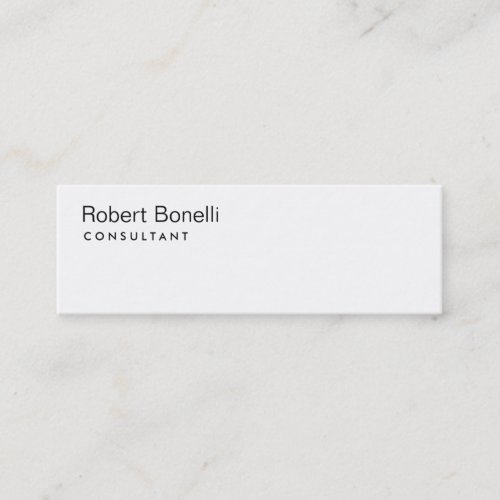 Plain White Modern Consultant Slim Business Card