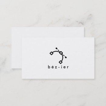 Plain White Modern Graphic Designer Logo Minimal Business Card by busied at Zazzle