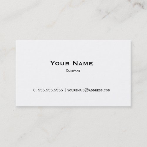 Plain White Personal or Company Business Card