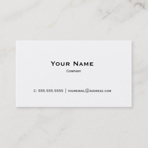 Customizable Plain White Personal or Company Business Card