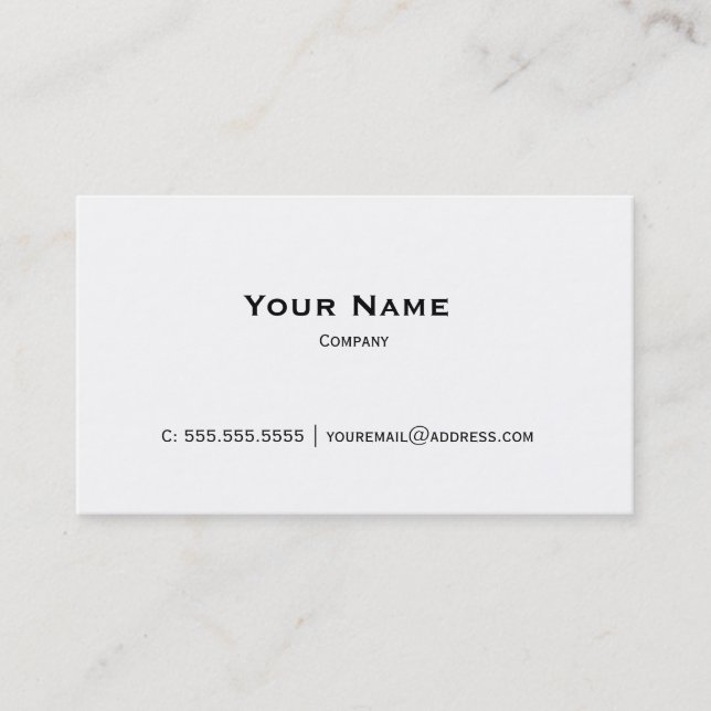 Plain White Personal or Company Business Card (Front)