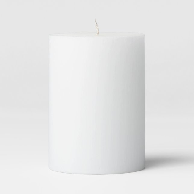 Plain White Pillar Candle (Front)