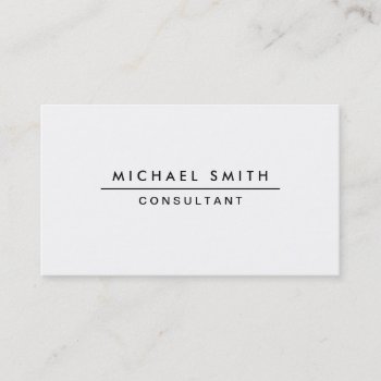 Plain White Professional Elegant Modern Simple Business Card by Lamborati at Zazzle