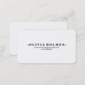 Plain White Professional Modern Elegant Business Card (Front/Back)