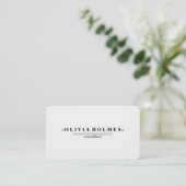 Plain White Professional Modern Elegant Business Card (Standing Front)