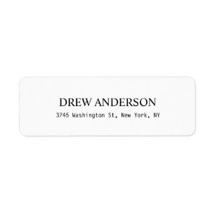 Plain White Professional Return Address Label