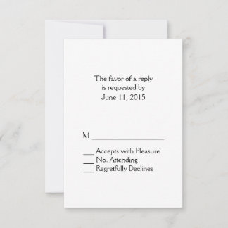 Plain White  RSVP Card