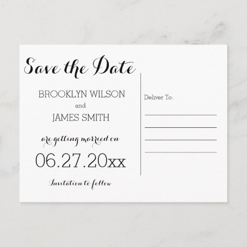 Plain White Save The Dates Postcards | Zazzle