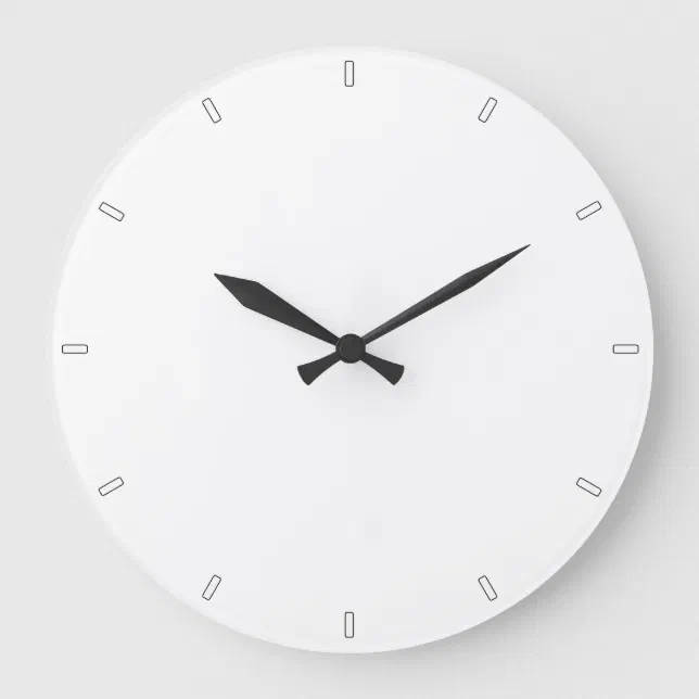 Plain White Simple Minimalist All-White Wall Clock | Zazzle