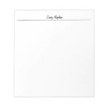 Plain White Simple Modern Your Name Edit Notepad at Zazzle