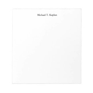 Plain White Simple Professional Your Name Edit Notepad