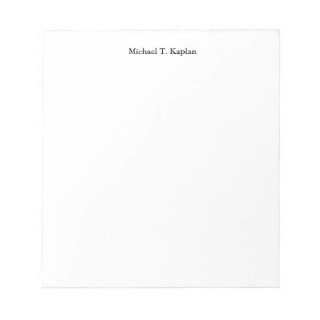 Plain White Simple Professional Your Name Edit Notepad