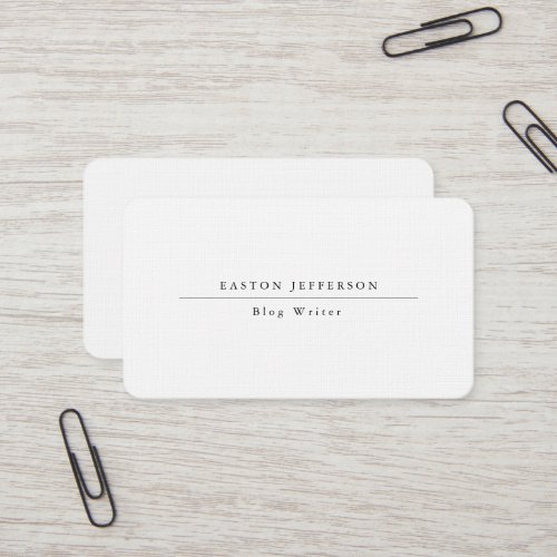 Plain White Simple Trend Professional Web Internet Business Card