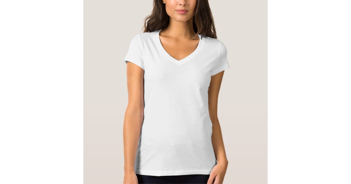 Plain White T Shirt For Women Ladies V Neck Zazzle
