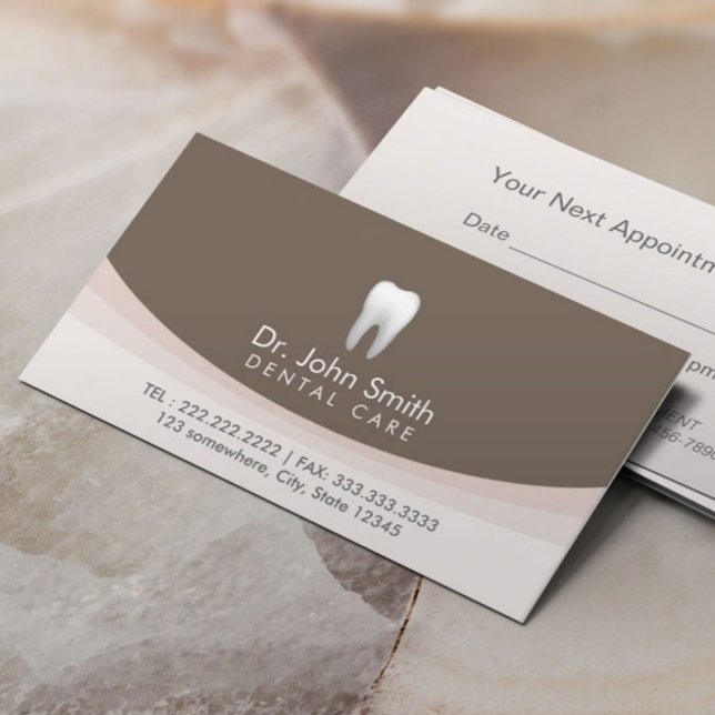 Plain White Tooth Professional Dental Appointment Card (Creator Uploaded)