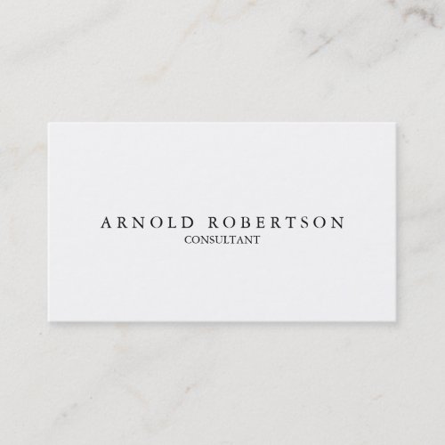 Plain White Trendy Professional Business Card
