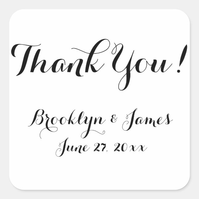 Plain White Wedding Favor Stickers (Front)