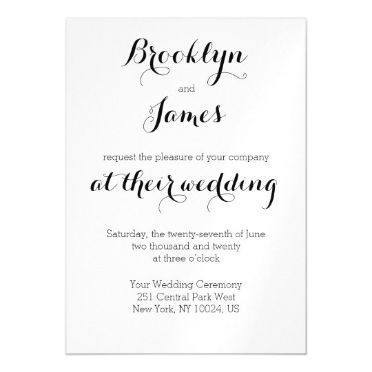 Plain White Wedding Invitations Magnets Zazzle Com
