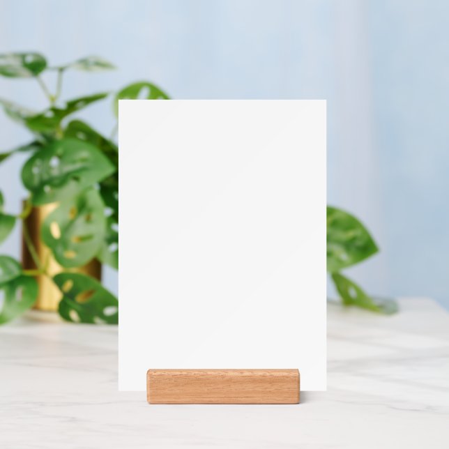 Plain White Wedding Print with Wood Block Stand (Insitu 3)