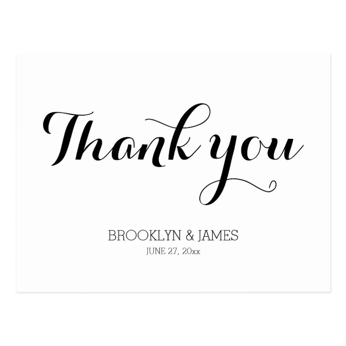 Plain White Wedding Thank You Postcard | Zazzle