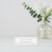 Plain White Wedding Website Mini Business Card (Standing Front)