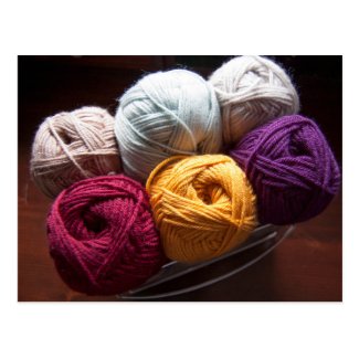 Plain Yarn Wool Knitting Crochet Maker Postcard