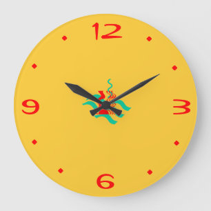 Plain Yellow and Red >Kitchen Clocks