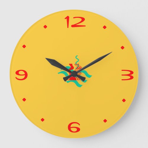 Plain Yellow and Red Kitchen Clocks