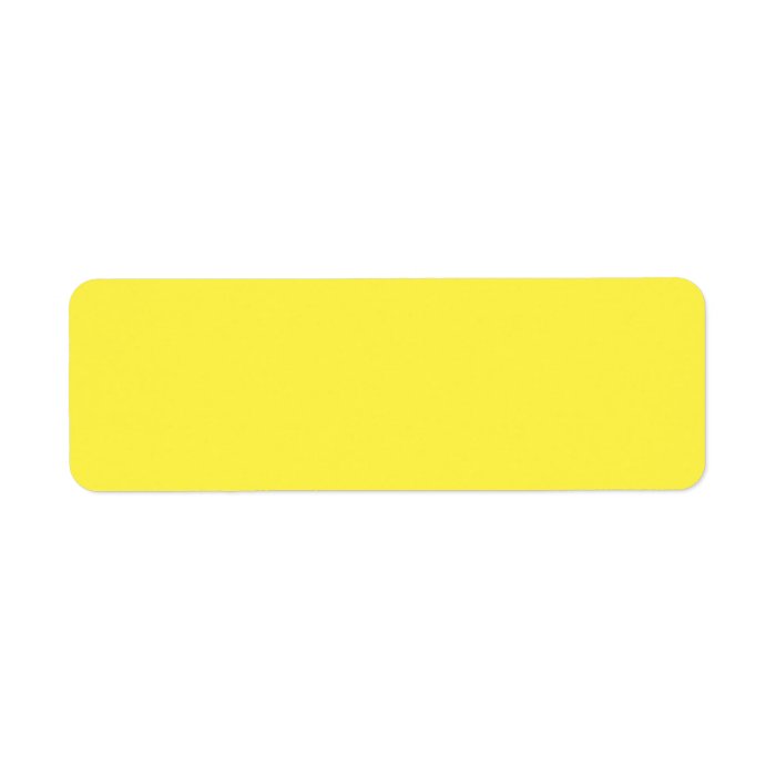 Plain yellow solid background blank FFF449 Custom Return Address Label