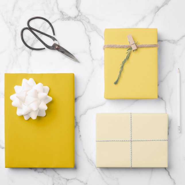 Plain Yellow Wrapping Paper Sheets (Front)