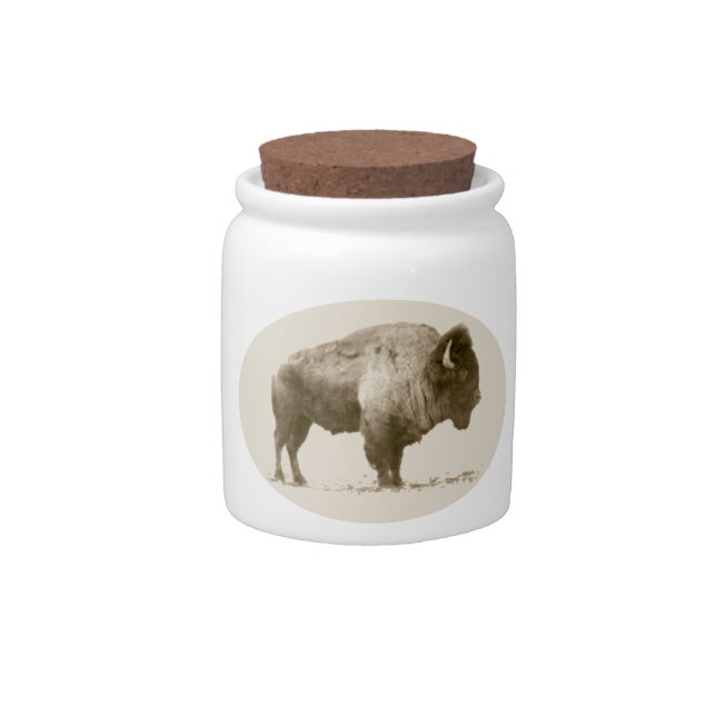 Plains Bison Candy Jar (Front)