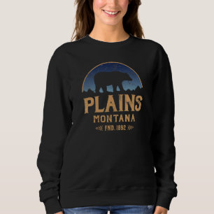Plains Montana MT Big Sky Country Bear & Mountains Sweatshirt
