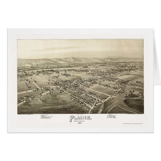 Plains, PA Panoramic Map - 1892 Cards (Front Horizontal)