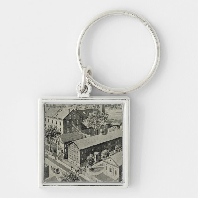 Plainville Connecticut Illustration Keychain (Front)