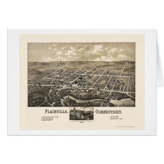 Plainville, CT Panoramic Map - 1878 Cards (Front Horizontal)