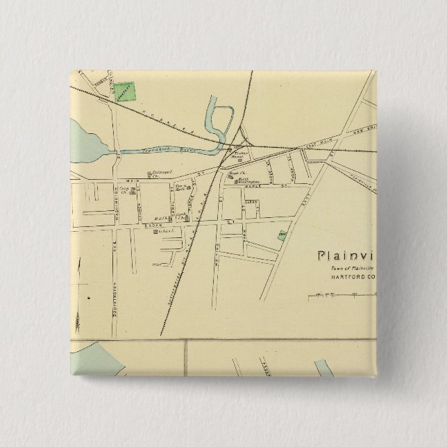 Plainville, Warehouse Pt, Windsor Pinback Button (Front)