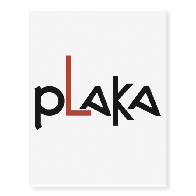 Plaka Logo Temporary Tattoos (Front)