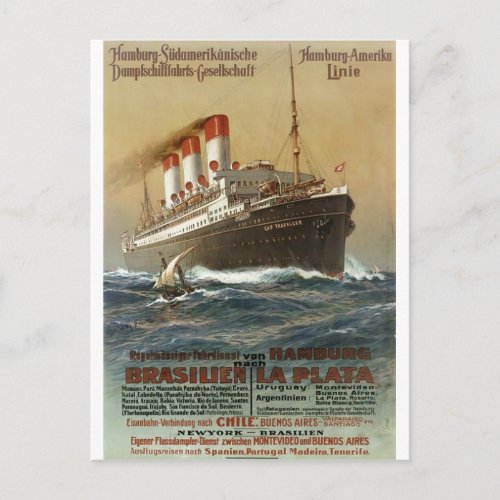 Plakat der Hamburg 1899 _ Cruise Ship Liner Postcard