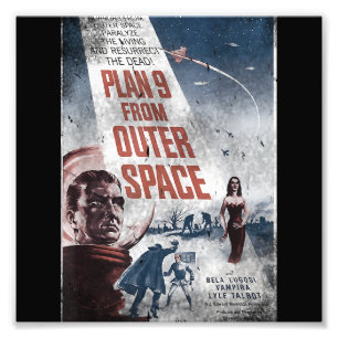 PLAN 9 FROM OUTER SPACE Movie Poster Vintage Film