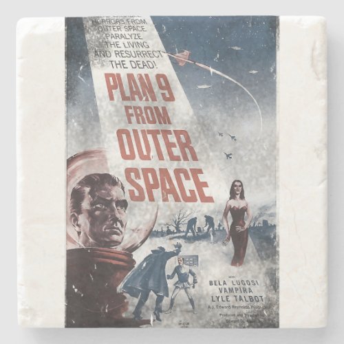 PLAN 9 FROM OUTER SPACE Movie Poster Vintage Film  Stone Coaster