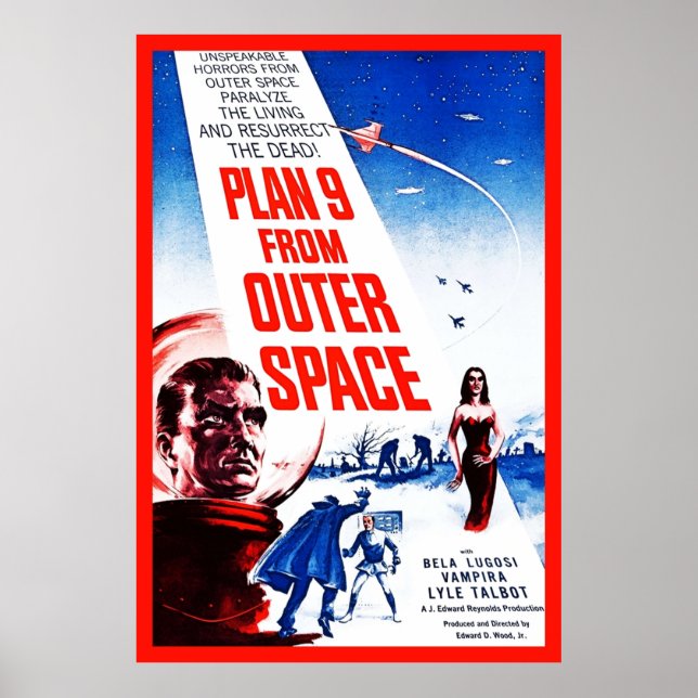 Plan 9 From Outer Space Vintage BMovie Poster (Front)