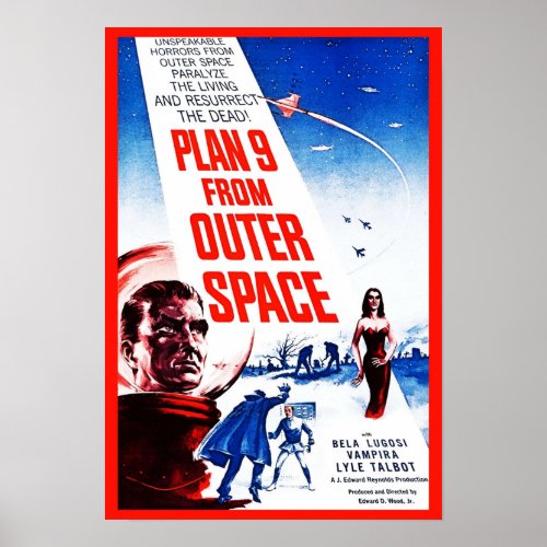 Plan 9 From Outer Space Vintage BMovie Poster